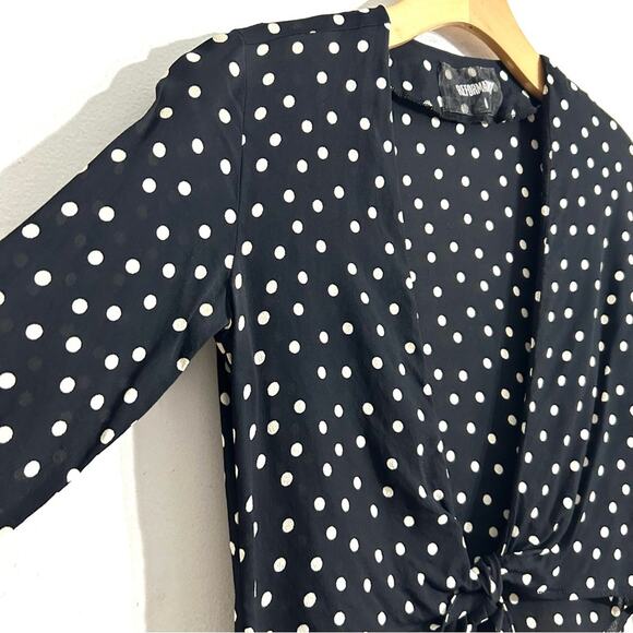 Reformation Casa Blanca Sheer Top Cardigan Polka Dot black white EUC size XS - Picture 6 of 14